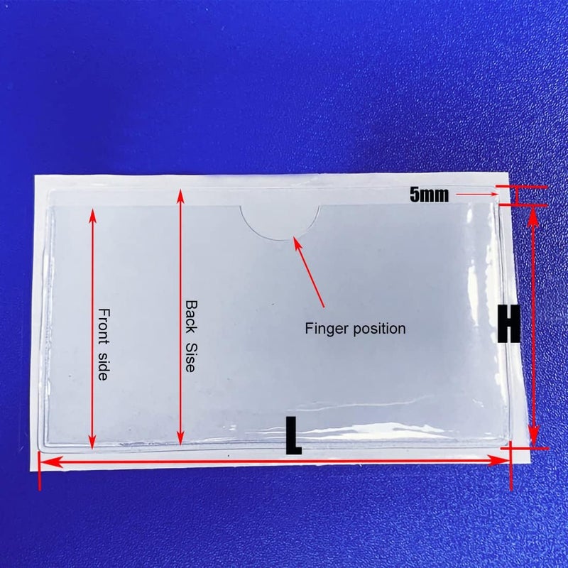 Baitoo Adhesive Clear Pockets,Self Adhesive Clear Label Pockets Adhesive Card Folder Plastic Pockets Holders Sleeves for Index Cards Planners Cabinet Shelves Photo Cd,10Pieces(220x150mm) - Image 3